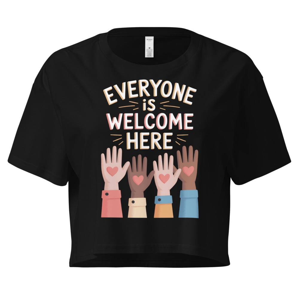 Idaho Teacher Support Women’s Crop Top, Everyone Is Welcome Here (M ...