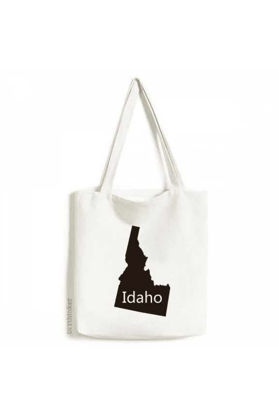 Idaho The United States Of America Map Tote Canvas Bag Shopping Satchel Casual Handbag