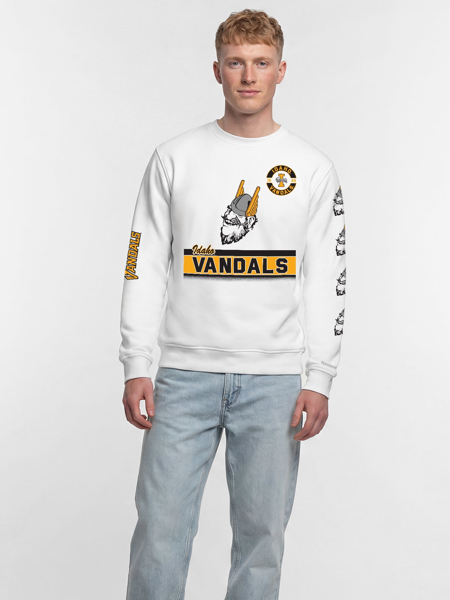 Idaho Vandals Reebok Mens White Crew Sweatshirt