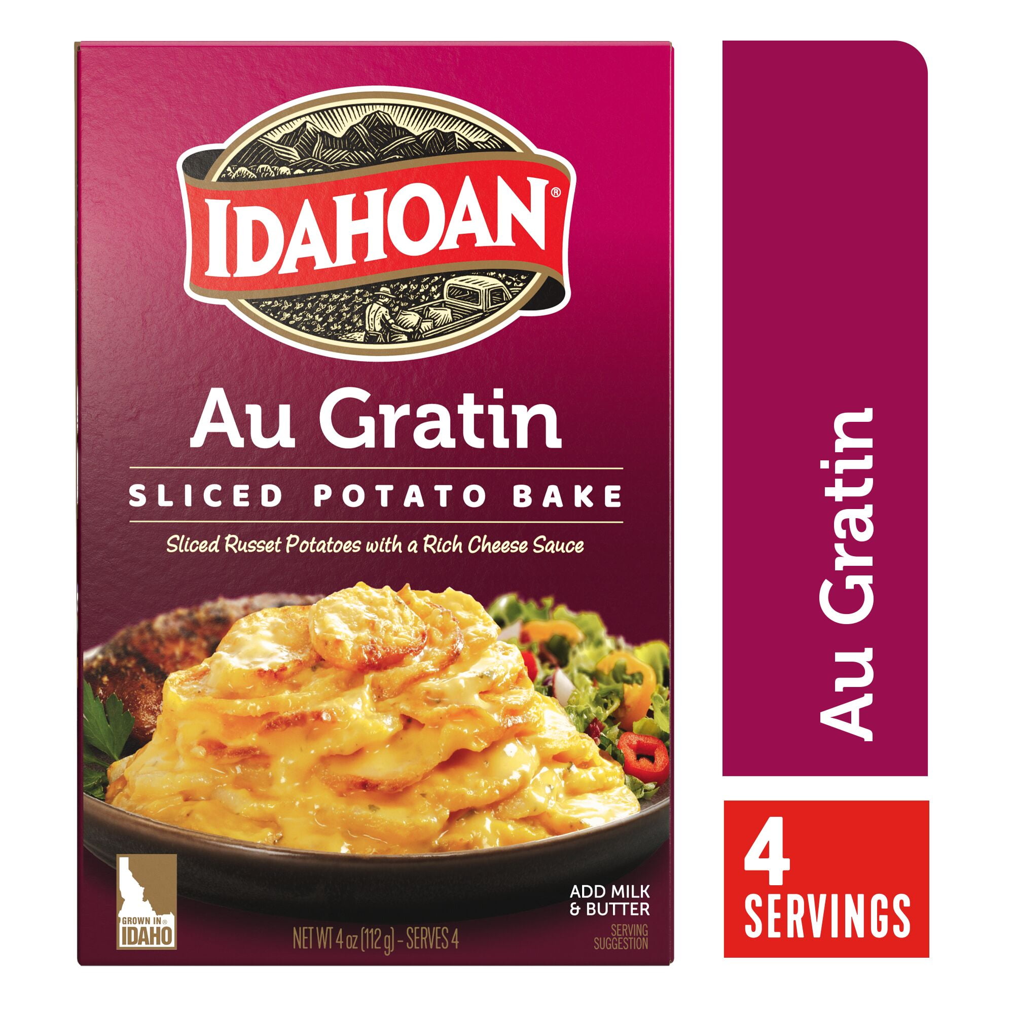 Idahoan Au Gratin Homestyle Casserole 4 oz Box 100 Real Idaho Potatoes Gluten Free Quick to Prepare Walmart