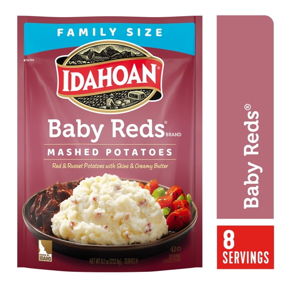 Idahoan Baby Reds Mashed Potatoes Family Size, 8 oz Pouch
