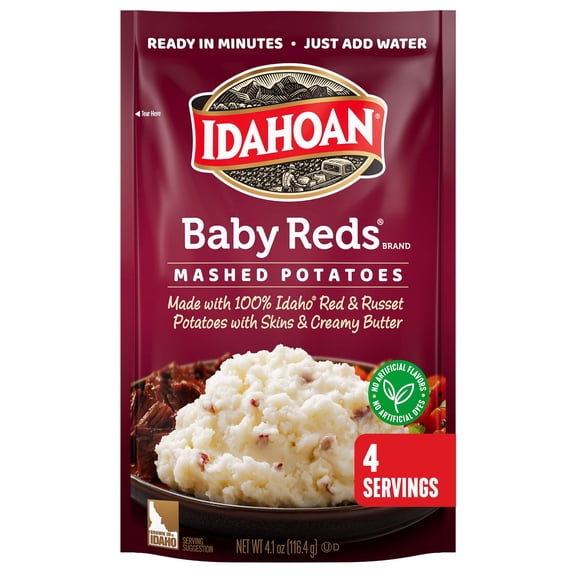 Idahoan Baby Reds Mashed Potatoes, 4.1 oz Pouch