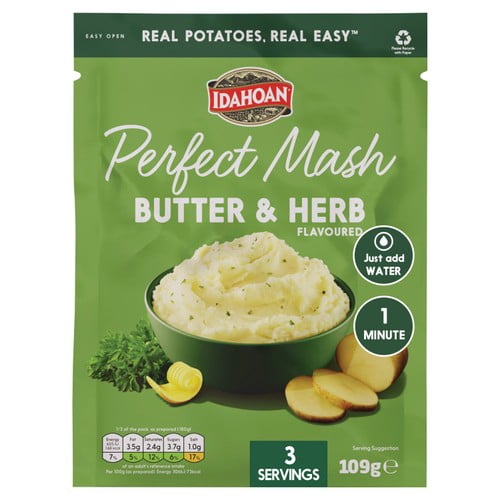 Idahoan Butter & Herb Mash 109g, British Import (Pack of 2)