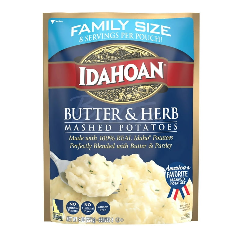 Idahoan Butter & Herb Mashed Family size, 8 oz (Pack of 8)