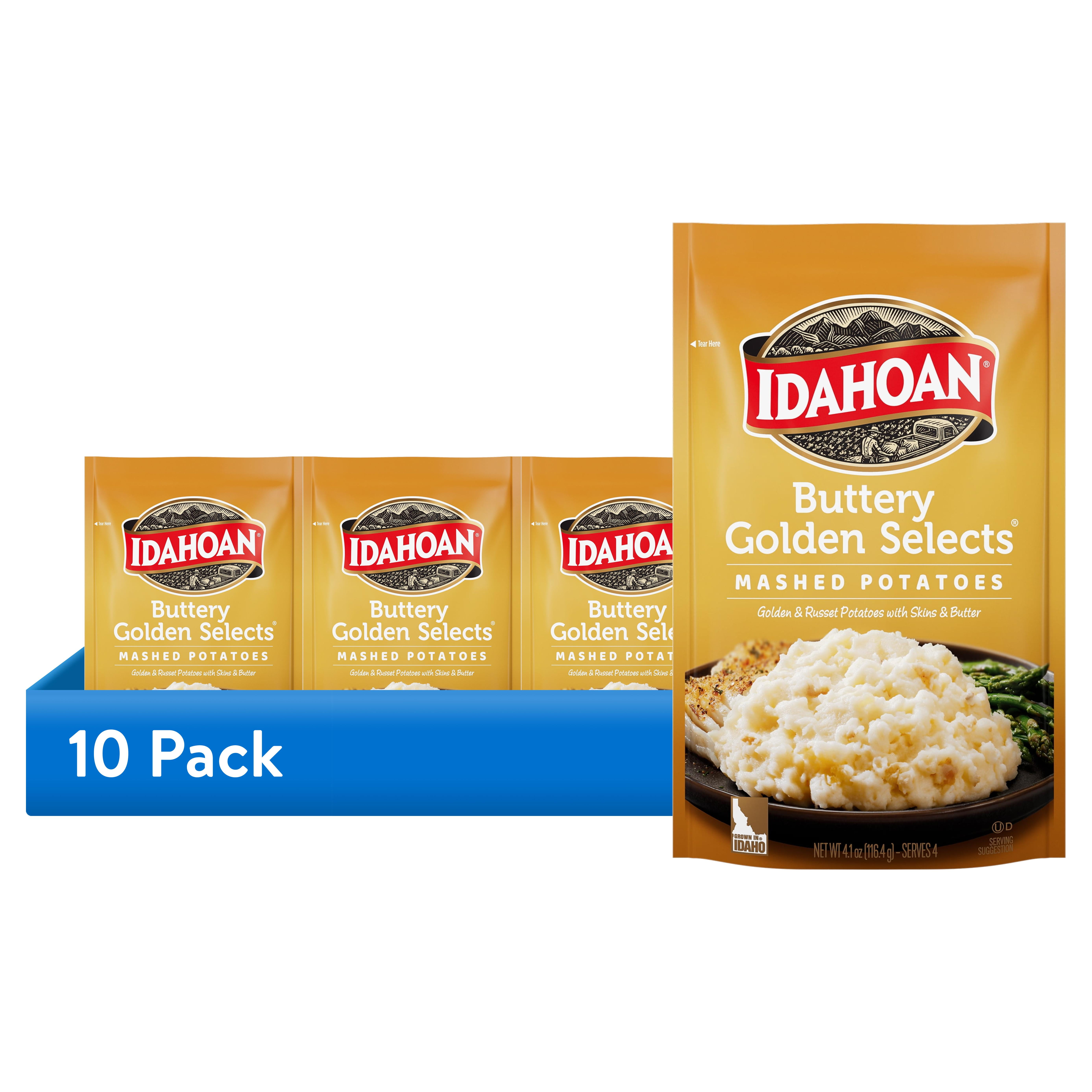 (10 pack) Idahoan Buttery Golden Selects Mashed Potatoes Side Dish, 4.1 oz