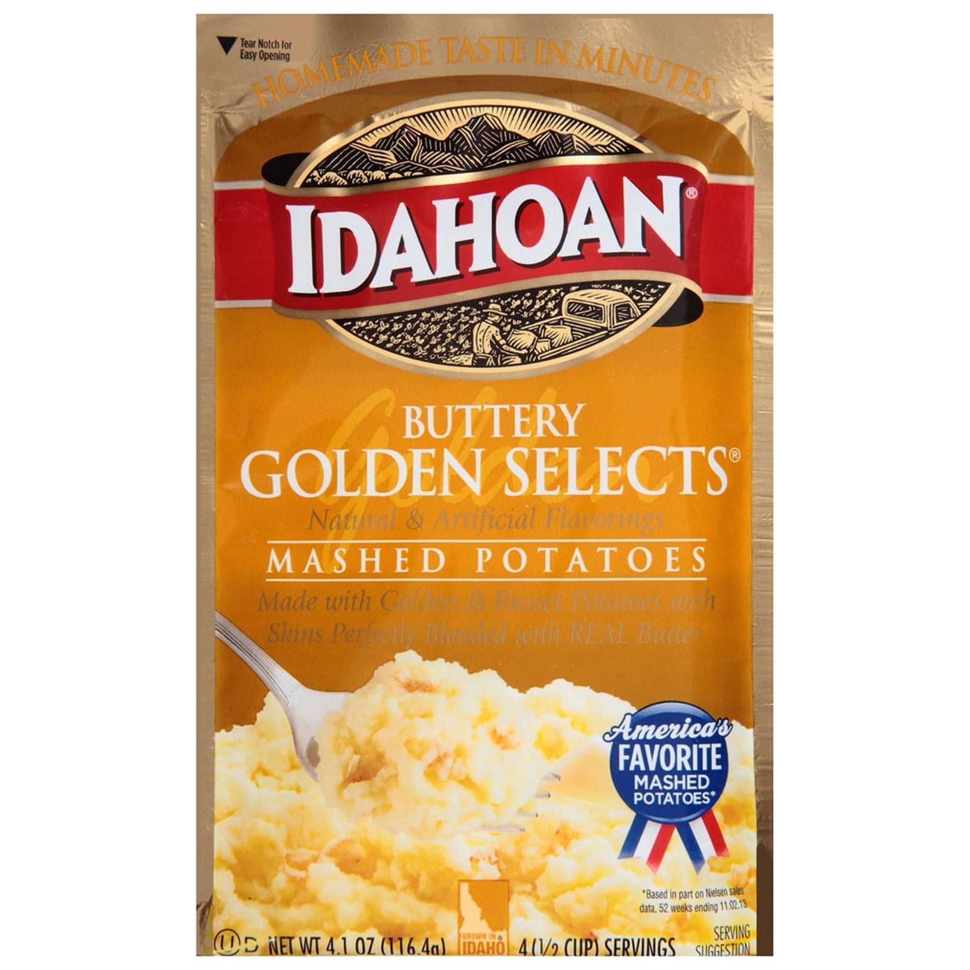 Idahoan Buttery Golden Selects Mashed Potatoes 4 oz (Pack of 5)