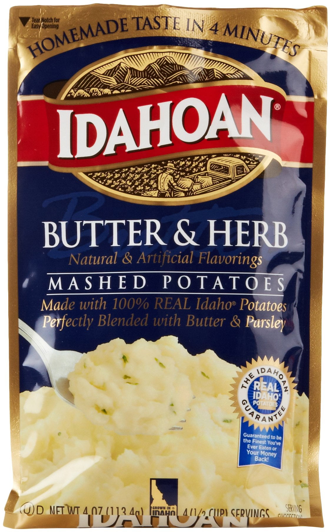 Idahoan Buttery Golden Selects Mashed Potatoes 4 oz (Pack of 32)