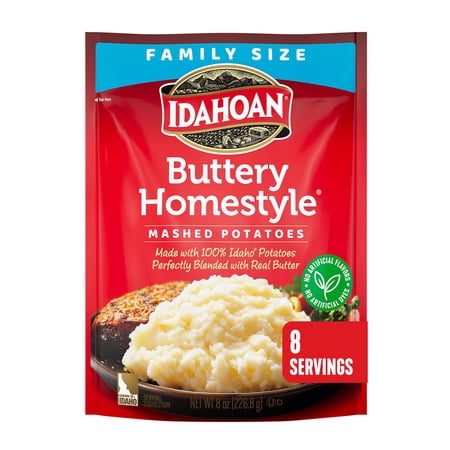 Idahoan Buttery Homestyle Mashed Potatoes Family Size, 8 oz Pouch