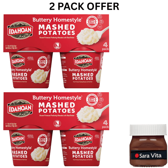 Idahoan Buttery Homestyle Mashed Potatoes Cups, 1.5 oz, 4 Count