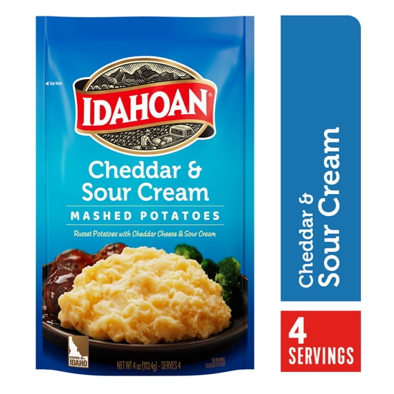 Idahoan Cheddar & Sour Cream Mashed Potatoes, 4 oz Pouch