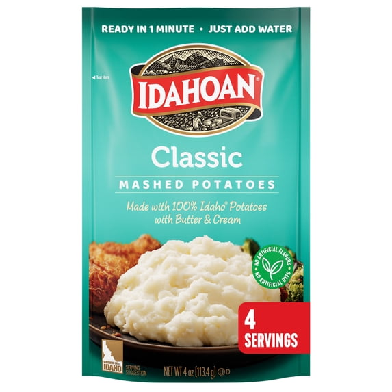 Idahoan Classic Mashed Potatoes, 4 oz Pouch