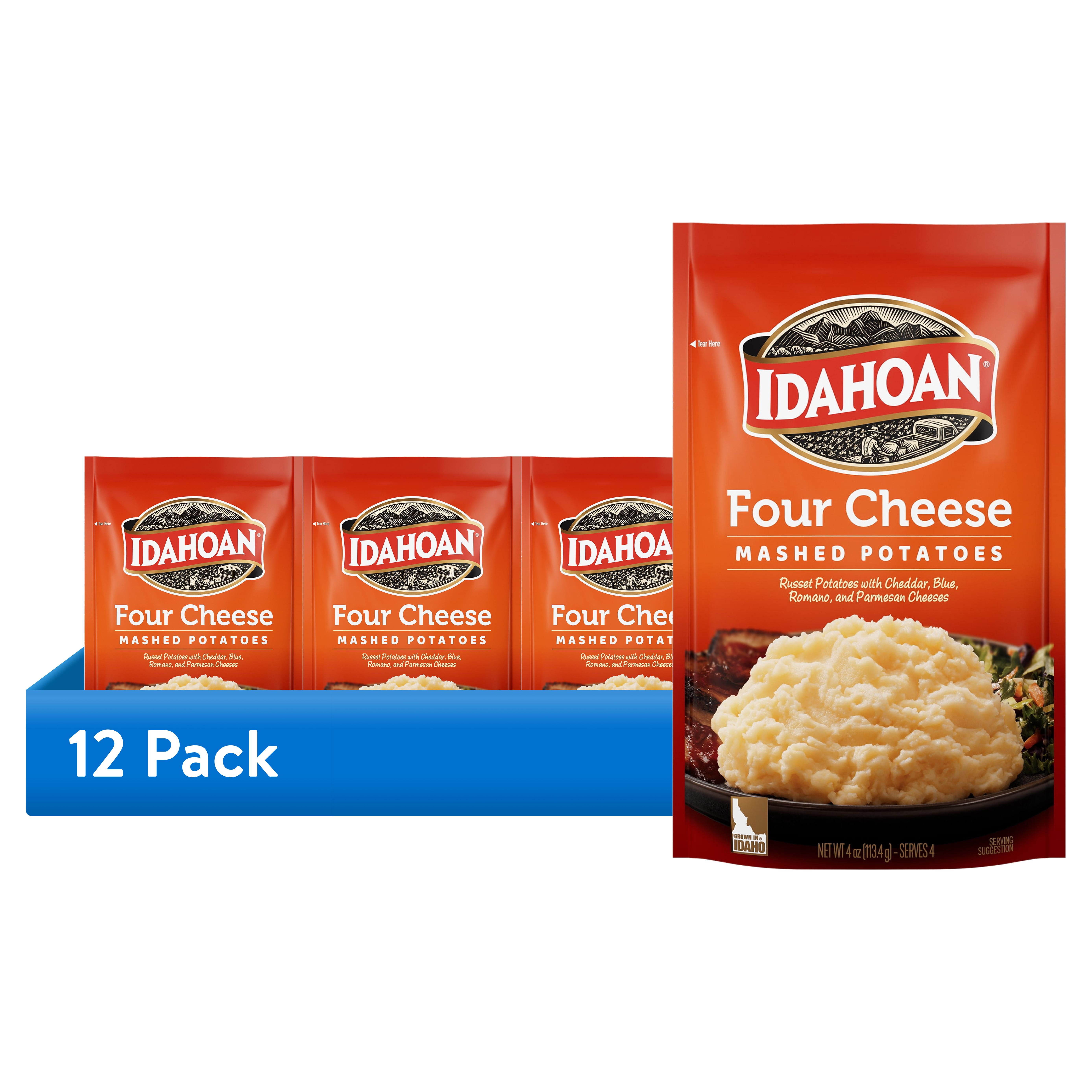 (12 pack) Idahoan Four Cheese Mashed Potatoes, 4 oz Pouch
