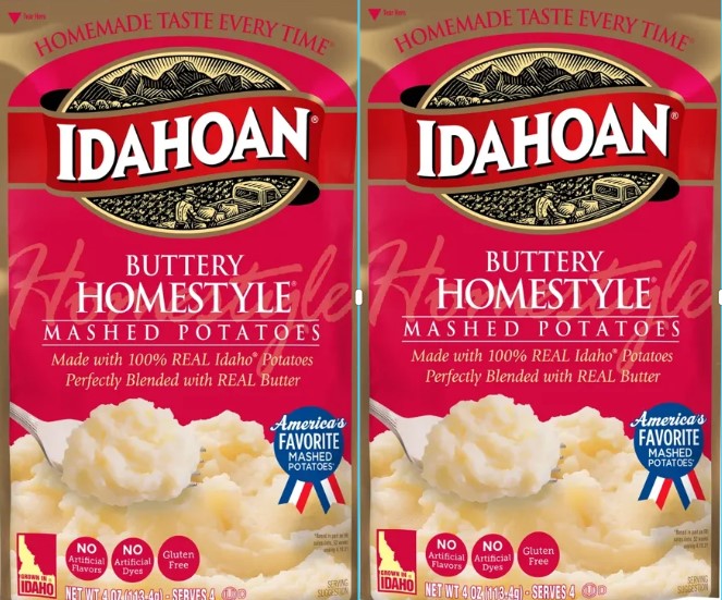 Idahoan Gluten Free Buttery Homestyle Mashed Potatoes 4oz pack of 2