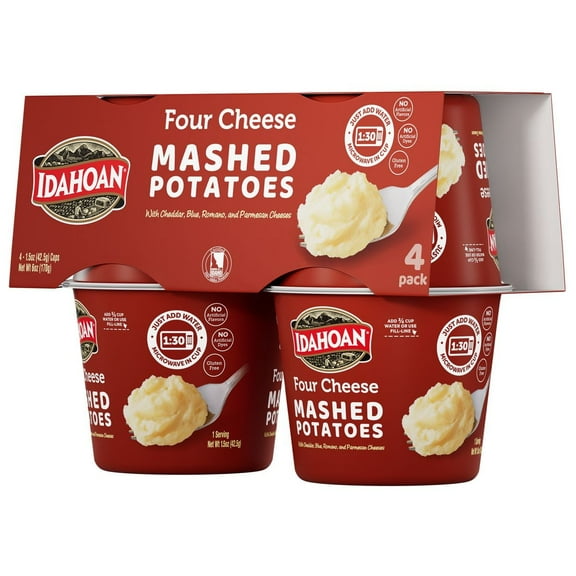 Idahoan Gluten Free Four Cheese Mashed Potato Cups - 6oz/4ct - Pack of 2