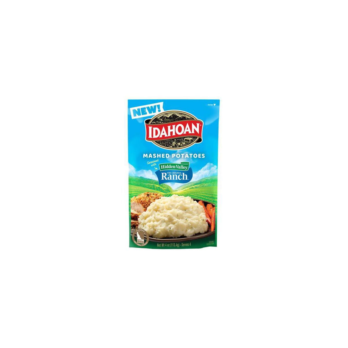 Idahoan Gluten Free Mashed Potatoes Seasoned with Hidden Valley Ranch - 4oz - Pack of 2