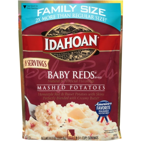 Idahoan Mashed Potatoes Baby Reds Family Size 8.2 oz. (Pack of 4)