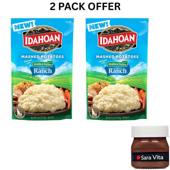 Idahoan Mashed Potatoes Seasoned with Hidden Valley Original Ranch Side Dish, 4 oz