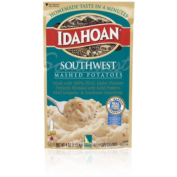 Idahoan Mashed Potatoes Seasoned with Hidden Valley Ranch 4 oz. (Pack of 8)