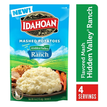 Idahoan Mashed Potatoes Seasoned with Hidden Valley Original Ranch Side Dish, 4 oz
