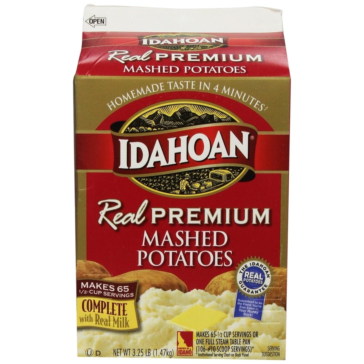 Idahoan Real Premium Mashed Potatoes, 3.25 lb (65 Serving Carton)