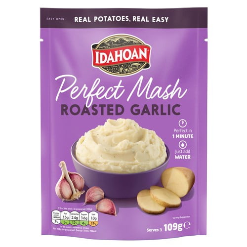 Idahoan Roasted Garlic Mash 109g, British Import (Pack of 2)