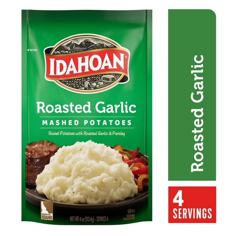 Idahoan Instant Mix Roasted Garlic Mashed Potatoes 4 oz Pouch Walmart