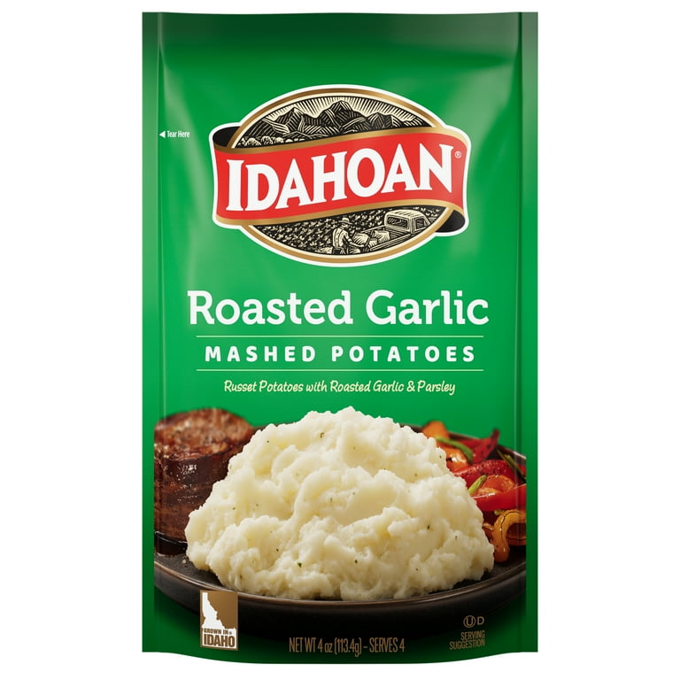 Idahoan Instant Roasted Garlic Mashed Potatoes 4 oz Package Pack of 12 Walmart