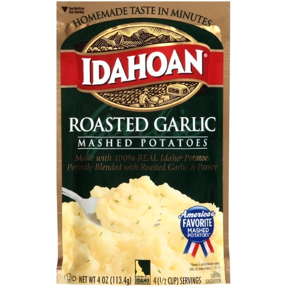 Idahoan Roasted Garlic Mashed Potatoes 4 oz. (Pack of 6)