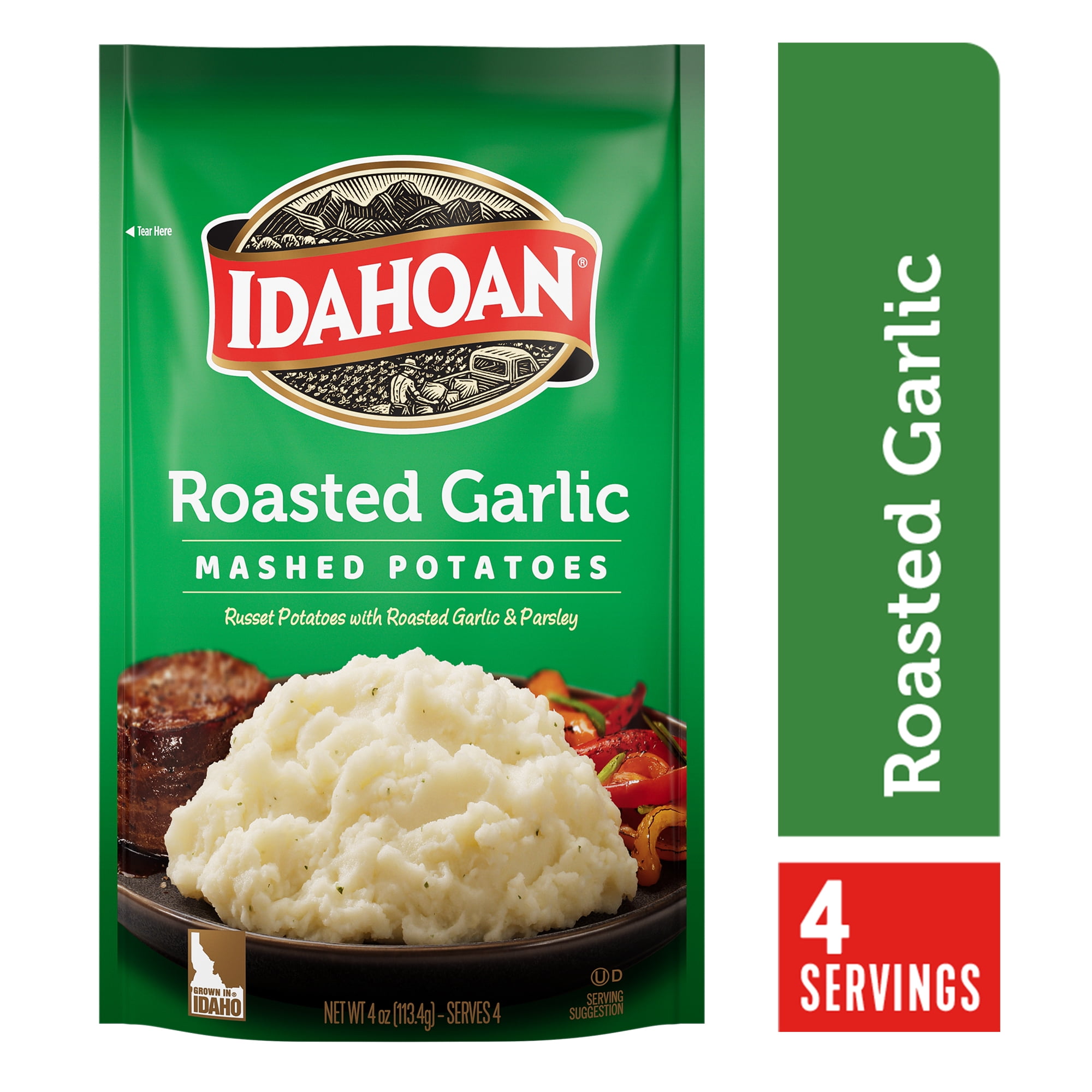 Idahoan Roasted Garlic Mashed Potatoes, 4 oz Pouch