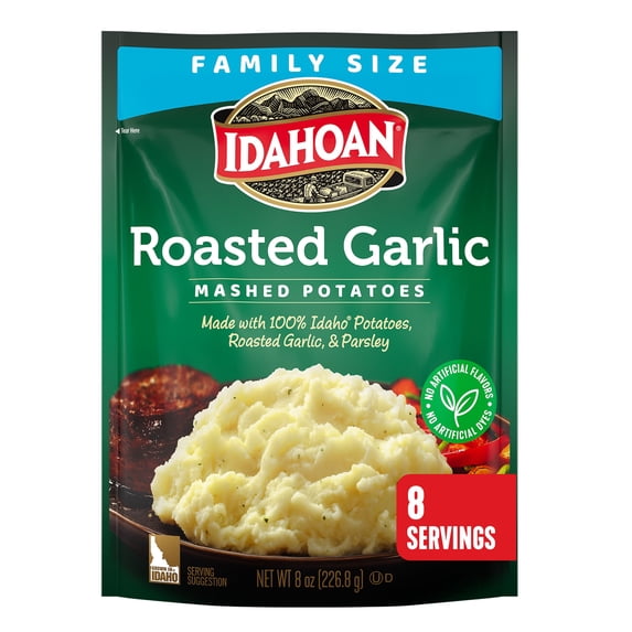 Idahoan Roasted Garlic Mashed Potatoes Family Size, 8 oz