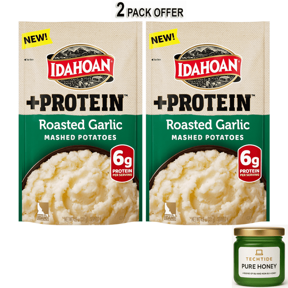Idahoan Roasted Garlic +Protein Mashed Potatoes, 4 servings Pouch
