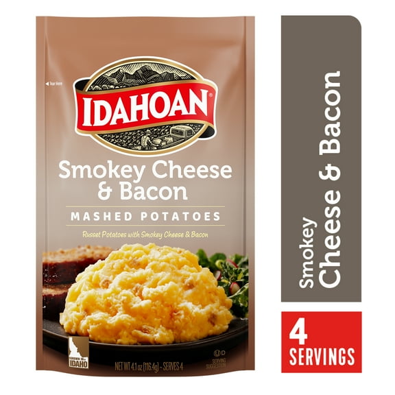 Idahoan Smokey Cheese & Bacon Mashed Potatoes Side Dish, 4 oz