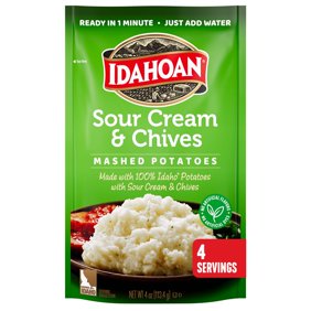 Idahoan Sour Cream & Chives Mashed Potatoes, 4 oz Pouch