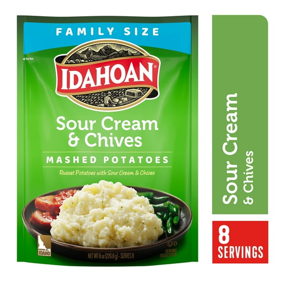 Idahoan Sour Cream & Chives Mashed Potatoes Family Size Side Dish, 8 oz