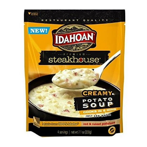 Idahoan Steakhouse Creamy Potato Soup Mix (Pack of 3) 7.1 oz Bags