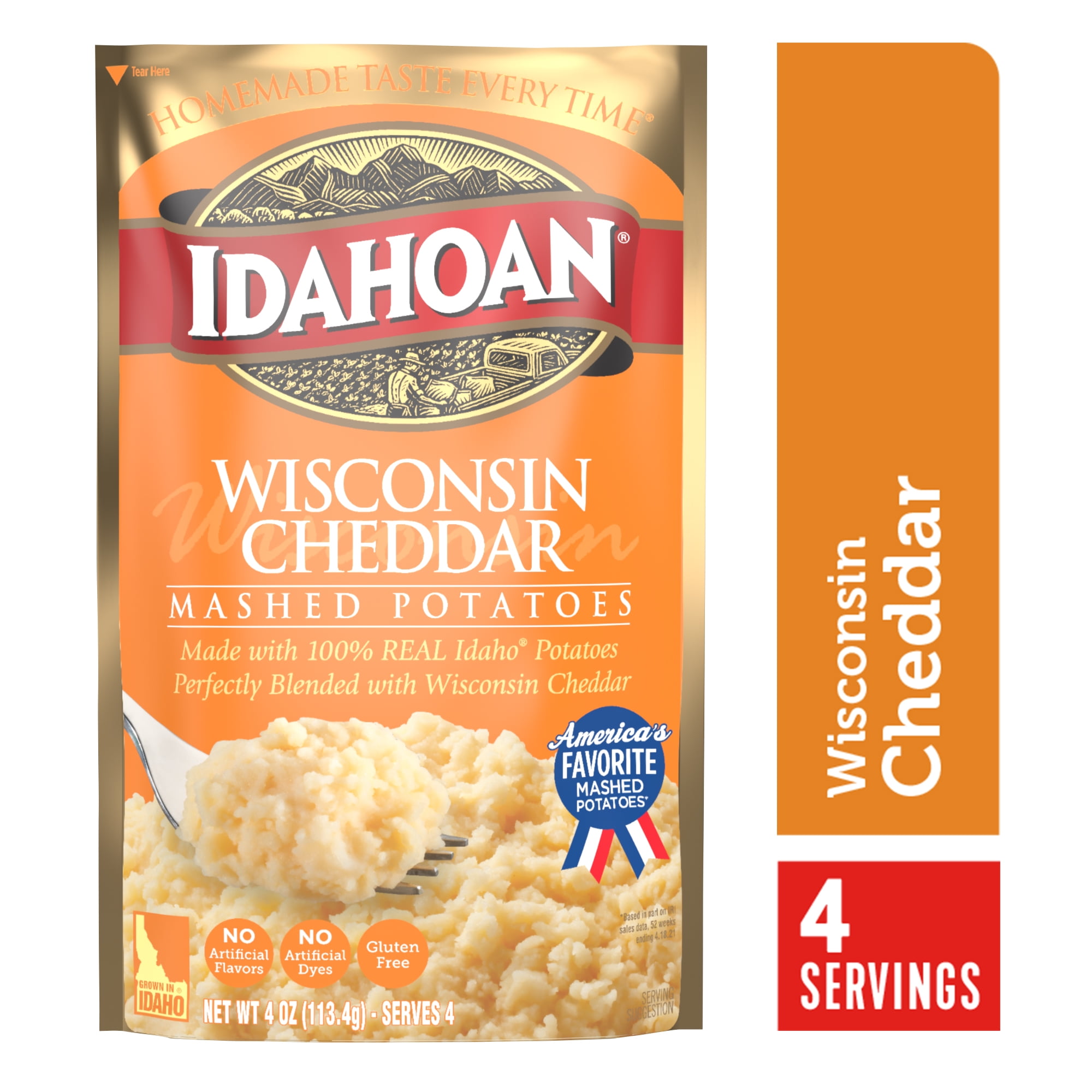 Idahoan Wisconsin Cheddar Mashed Potatoes 4 oz Pack of 12