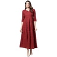 thumbnail image 1 of Idalia Maroon Printed Dress, 1 of 5