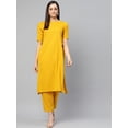thumbnail image 1 of Idalia Mustard Color Straight Kurta With Pants, 1 of 5