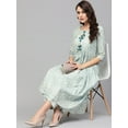 thumbnail image 1 of Idalia Sky Blue Printed Flared Kurta Set, 1 of 5