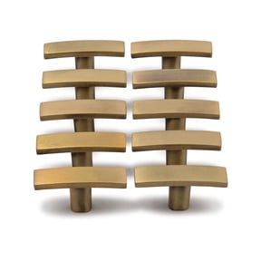 Idb | Aviano Modern Curved Subtle Arch Handle Pull T- Knob Antique Brass