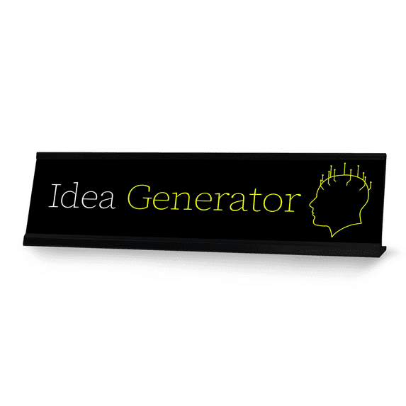 Idea Generator, Chips Black Frame, Desk Sign (2x8”)