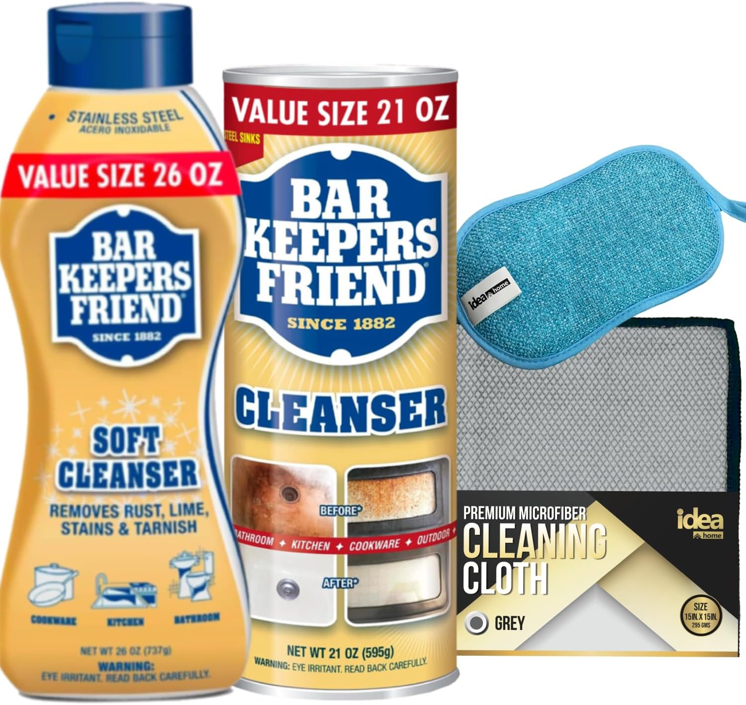Bar Keepers Friend Kitchen Cleanser Powder, 21oz