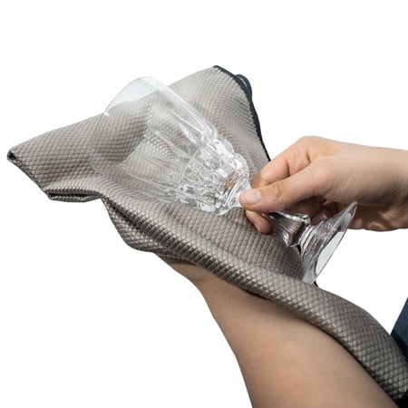 Idea Home Premium Microfiber Cleaning Cloth Ultra Absorbent Streak and Lint Free Fish Scale Large 16 x 24 Polishing Glass Drying Towel