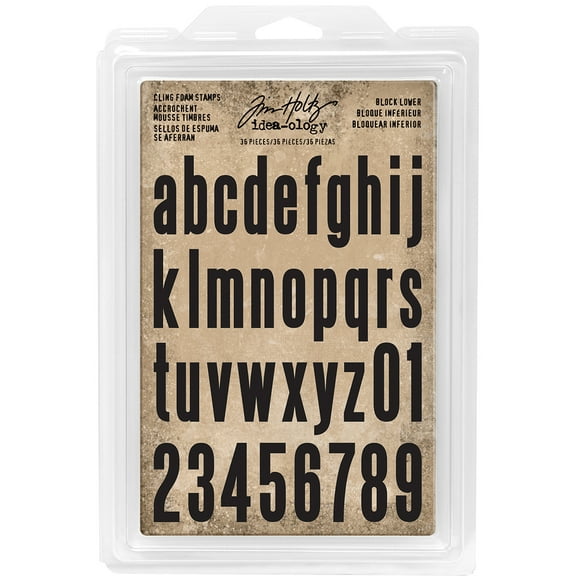 Idea-Ology Cling Foam Stamps 36/Pkg-Block Lowercase Alpha 1" To 1.5"