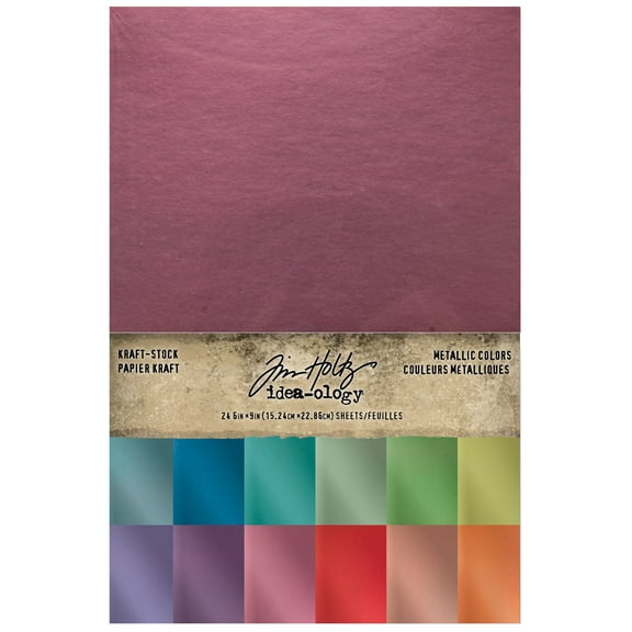 Idea-Ology Kraft-Stock Stack Cardstock Pad 6"X9" 24/Pkg-Metallic Colors