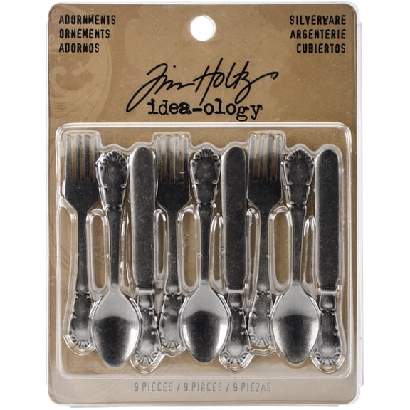 Idea-Ology Metal Adornments 2.5" 9/Pkg Antique Nickel Silverware
