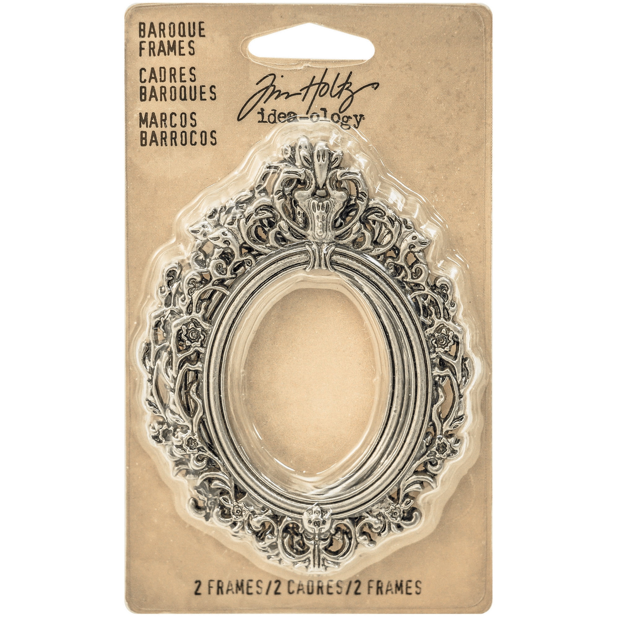 Antique Nickel Ornate Baroque Frames 2.25" x 3" Set