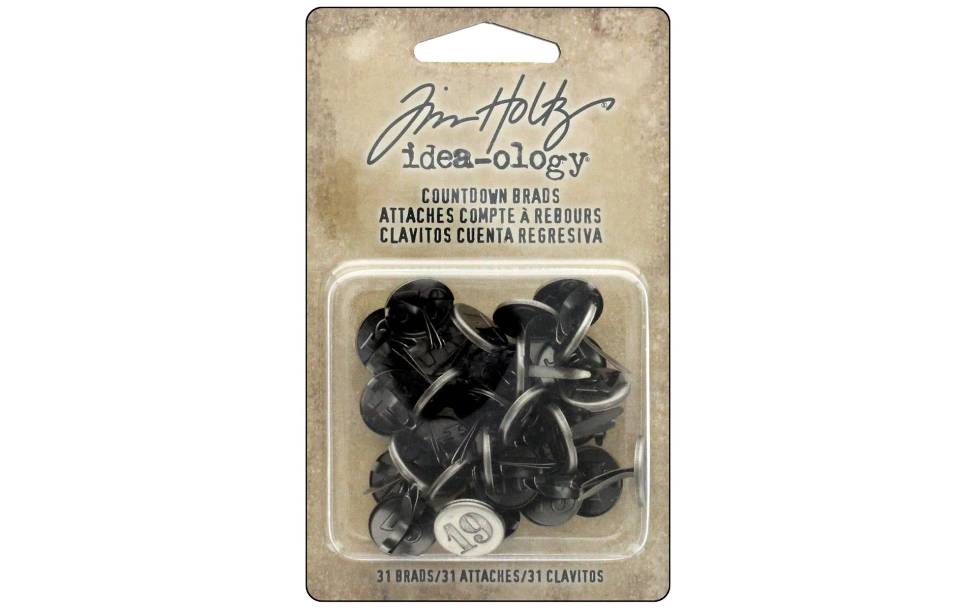 "Idea-Ology Metal Countdown Brads 31/Pkg-Apprx .5"""