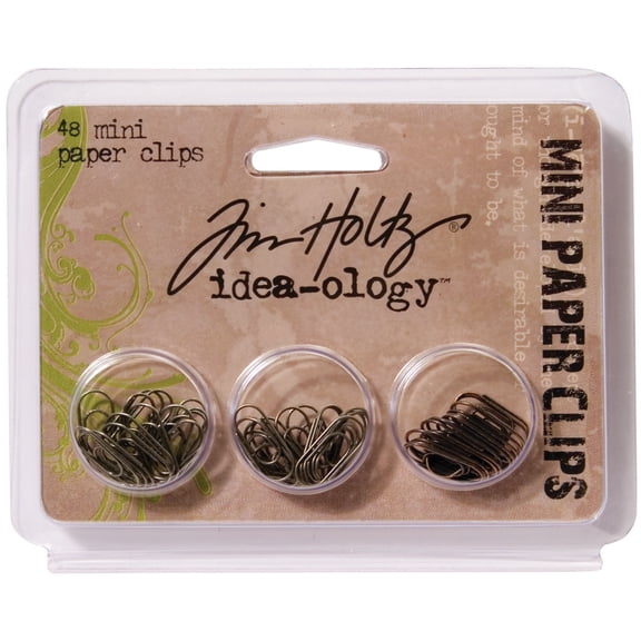 Idea-Ology Metal Paper Clips .625" 48/Pkg-Antique Nickel, Brass & Copper