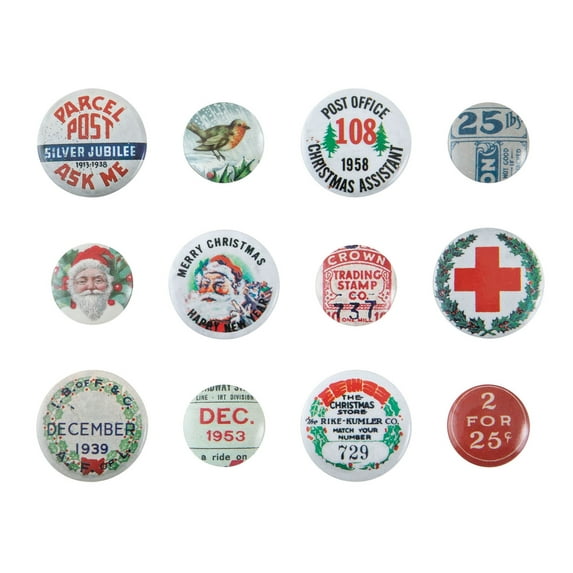 Idea-Ology Mini Flair Buttons 12/Pkg-Christmas
